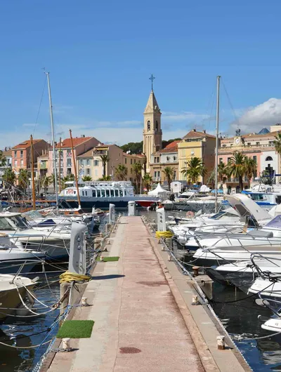 Toulon coastline and yacht boats